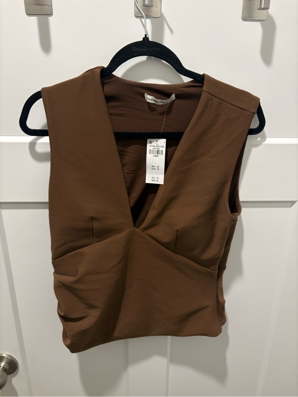 Sleeveless V-Neck Brown Women’s Top Abercrombie